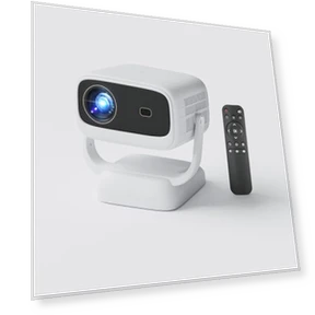 Portable WiFi Bluetooth Projector with Rotatable Stand — Home Theater Projectors, FXiaoy