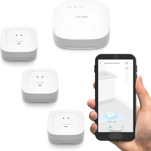 Smart Home Starter Kit with SpeakerHub and Water Leak Sensors — Water Shut Off Valve, YoLink