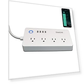 Smart Power Strip with 4 USB Ports and 4 AC Outlets — Power Solutions & Surge Protection, UseeLink