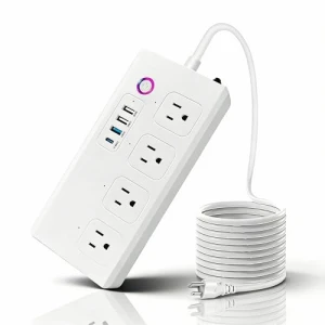 Smart WiFi Power Strip Surge Protector with 4 AC Outlets and 4 USB Ports, Jinvocloud