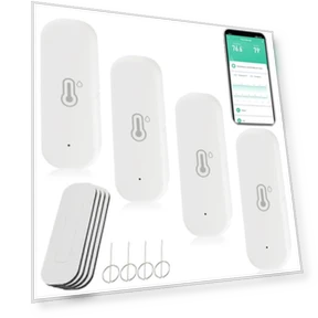 WiFi Hygrometer Thermometer Sensor, Indoor Outdoor Wireless Temperature Humidity Sensor, with Remote Monitor and Alert — Home Climate Control, JAMHER