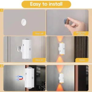 Wireless Wall Sconce with Remote, Motion Sensor, 16 Colors Changing, Dimmable, Rechargeable Battery, 4-Pack, Hirzsjoy