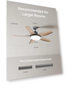 Low Profile Ceiling Fan with Lights — Ceiling Fans, Dreo