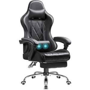 Gaming Chair with Footrest and Massage Lumbar Support — Ergonomic Chair, Shahoo