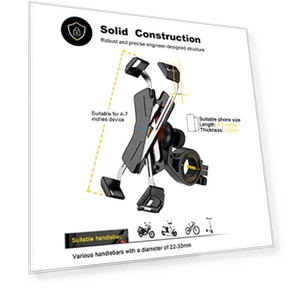 Bike Phone Mount with Stainless Steel Clamp Arms — Cycling, visnfa