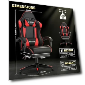 Gaming Chair with Footrest and Massage Lumbar Support — Gaming Chairs, Bigzzia