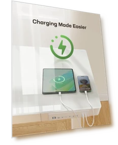 Glass Standing Desk with Drawer — Stands, Marsail