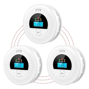 Interconnected Smoke Detectors and Carbon Monoxide Alarm 3-Pack, WUZETIAN