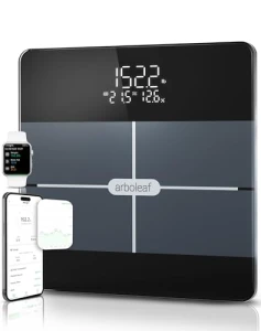 Smart Scale with BMI, Body Fat, Muscle Mass, Large LED Display, App Sync — Smart Scale, Arboleaf