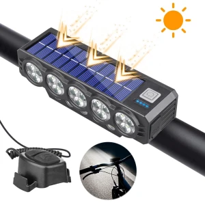 Solar Rechargeable Bike Headlight with Horn, BIKIGHT