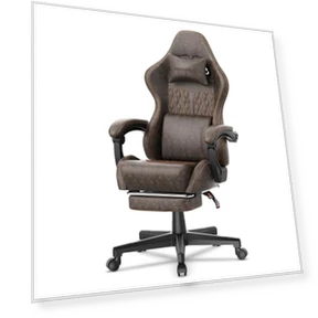 Vintage PU Leather Gaming Chair with Massage and Footrest — Gaming Chairs, Ferghana