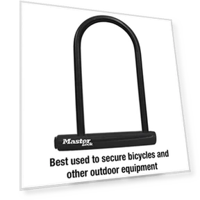 Black Bike Lock with Key, Standard Size U-Lock — U-Lock, Master Lock