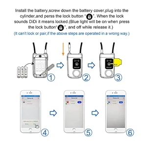 Bluetooth Bike Lock with Alarm, NUNET