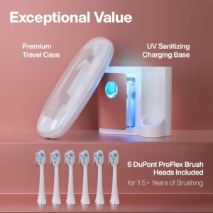 Ultra-Whitening Electric Toothbrush with UV Sanitizing Base — Electric Toothbrush, AquaSonic