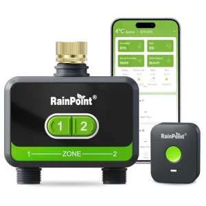 WiFi Water Timer for Garden Hose with Brass Inlet — Irrigation System, RainPoint