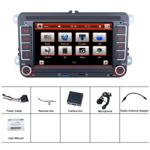 2 Din 7 Inch Car Stereo Radio with GPS, WIFI, Carplay, Bluetooth, FM AM Receiver — Car Infotainment System, Reakosound