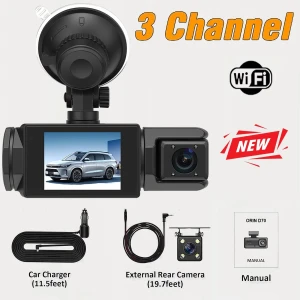 3-Channel Car DVR with WIFI — Dash Cam, PRISMA