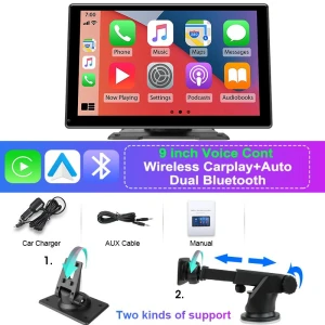 9-Inch 4K ADAS Dash Cam with Wireless Carplay and Android Auto — Dash Cam, Auto Accessories Home