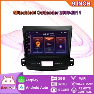 Android Auto Car Radio for Mitsubishi Outlander 2005-2011, Multimedia Player, GPS Navigation, Carplay Stereo — Car Infotainment System, BAODANDP