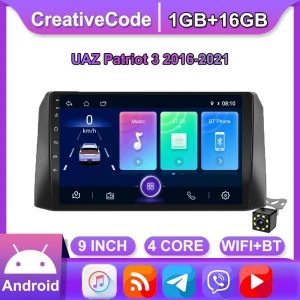 Car Radio for UAZ Patriot 3 2016-2021 2 Din Multimedia Player — Car Infotainment System, CreativeCode