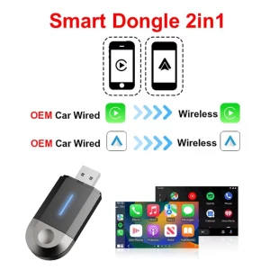 Wireless CarPlay and Android Auto Adapter with USB and Type-C Dual Port — Car Infotainment System, A Auto Parts Mall