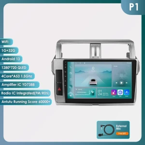 2 Din Car Multimedia System with CarPlay, 4G-LTE, 9-inch Screen, GPS Navigation, DSP — Car Infotainment System, Hizpo