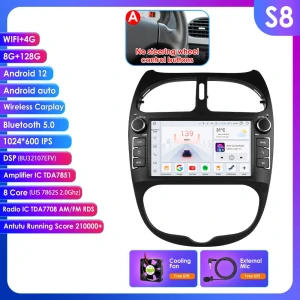 7-inch Android Car Stereo with Wireless CarPlay — Car Infotainment System, OSSURET