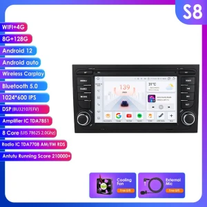 7-inch Car Radio with Android, GPS, 4G-LTE, and CarPlay — Car Infotainment System, Hizpo