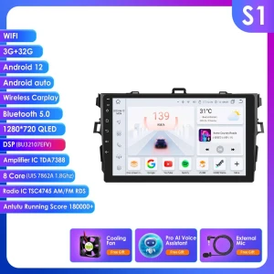 8G+128G Android Auto CarPlay Multimedia Player GPS Navigation 2din Stereo 1280*720 Intelligent Screen — Car Infotainment System, Hizpo