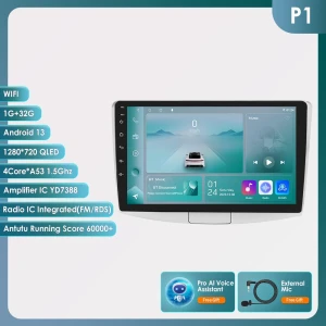 Android 13 Car Radio with Video Player, Navigation, GPS, CarPlay, QLED Touchscreen, AI — Car Infotainment System, Hizpo