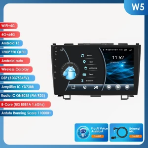 Android 13 Car Stereo with GPS Navigation, CarPlay, and 4G Connectivity — Car Infotainment System, Hizpo