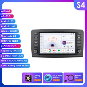 Android 13 Car Stereo with Navigation, GPS, Multimedia Video, WiFi, 4G, 32GB Storage, AI — Car Infotainment System, Hizpo