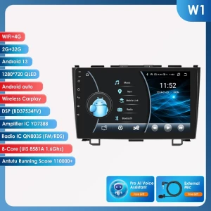 Android 13 Multimedia Video Player with GPS Navigation, CarPlay, and 4G — Car Infotainment System, Hizpo