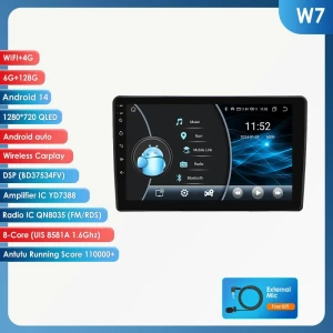 Android Car Multimedia Player with CarPlay and Android Auto — Car Infotainment System, OSSURET