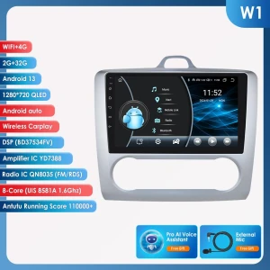 Android Car Radio Multimedia Video Player GPS Navigation Head Unit with CarPlay, Intelligent 4G WiFi — Car Infotainment System, OSSURET