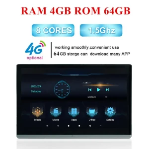 Car Monitor with Android 11, Touch Screen, 4GB RAM, 64GB Storage, Bluetooth, AV Mirror Link, OBD, TPMS, FM — Car Infotainment System, Direct supply Europe