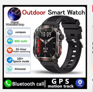Military GPS Smart Watch with Flashlight, Compass, Waterproof Outdoor Sports Tracker — Smart Watch, Xiaomi