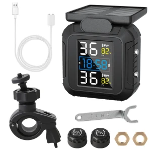 Motorcycle Tire Pressure Monitoring System with Solar Power and Real-Time Alerts — TPMS, LEEPEE Automotive Parts