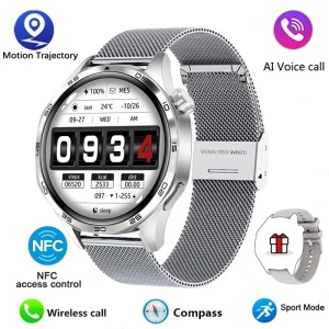 Smart Watch with AMOLED HD Display, Bluetooth Calling, GPS Tracking, NFC, Heart Rate Monitor, and Compass — Fitness Tracker, Zodvboz