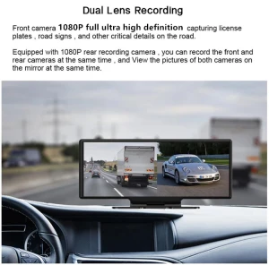 Wireless CarPlay Android Auto Car Dash Cam Dual Camera — Dash Cam, Carreplacementparts