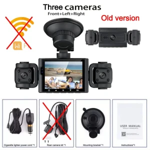 3/4 Car DVR DashCam with 360° Camera, WIFI, Night Vision, Front, Right, Left, and Rear View Cameras, 24H Parking... — Dash Cam, Mellow Home