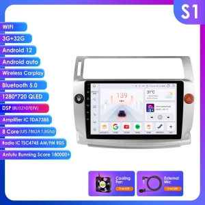 Android Car Stereo with CarPlay, GPS, and Multimedia Player — Car Infotainment System, Hizpo