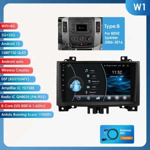 Wireless CarPlay Android Auto Multimedia GPS Autoradio with 360 Cam and Steering Wheel Control — Car Infotainment System, OSSURET