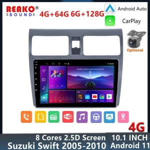 2-DIN Android Car Stereo with Multimedia Video Player, Navigation, GPS — Car Infotainment System, Reakosound