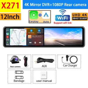 12-inch 4K Car Dash Camera with Dual Lens — Car Infotainment System, Mellow Home