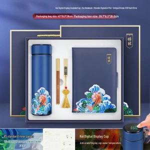 Business Smart Thermos Gift Set with Koi Theme — Smart Water Bottle, Guochao