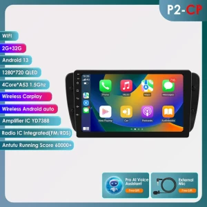 Carplay 2 Din Android Radio with AI Voice and 4G-LTE — Car Infotainment System, Hizpo