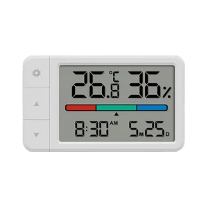 Digital Hygrometer Clock with Large Screen, Date Display, Adjustable Units, High Precision Thermometer — Air Quality Monitor, Vinde Home