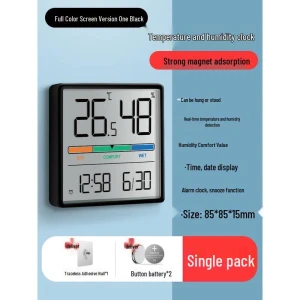 Digital Thermometer Hygrometer with Clock and Color Display — Smart Thermometer, HANDUNYOU