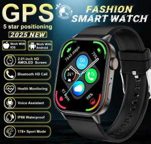 Military Dual-Band GNSS GPS Smartwatch with Compass, 10 ATM Waterproof, Bluetooth Calling, Heart Rate Monitor — Smart Watch, QLY Online